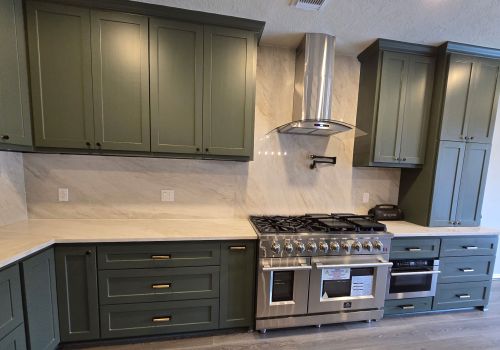 buffalo-home-remodeling-and-remediation-services-modern-green-kitchen-cabinets-stainless-steel-range